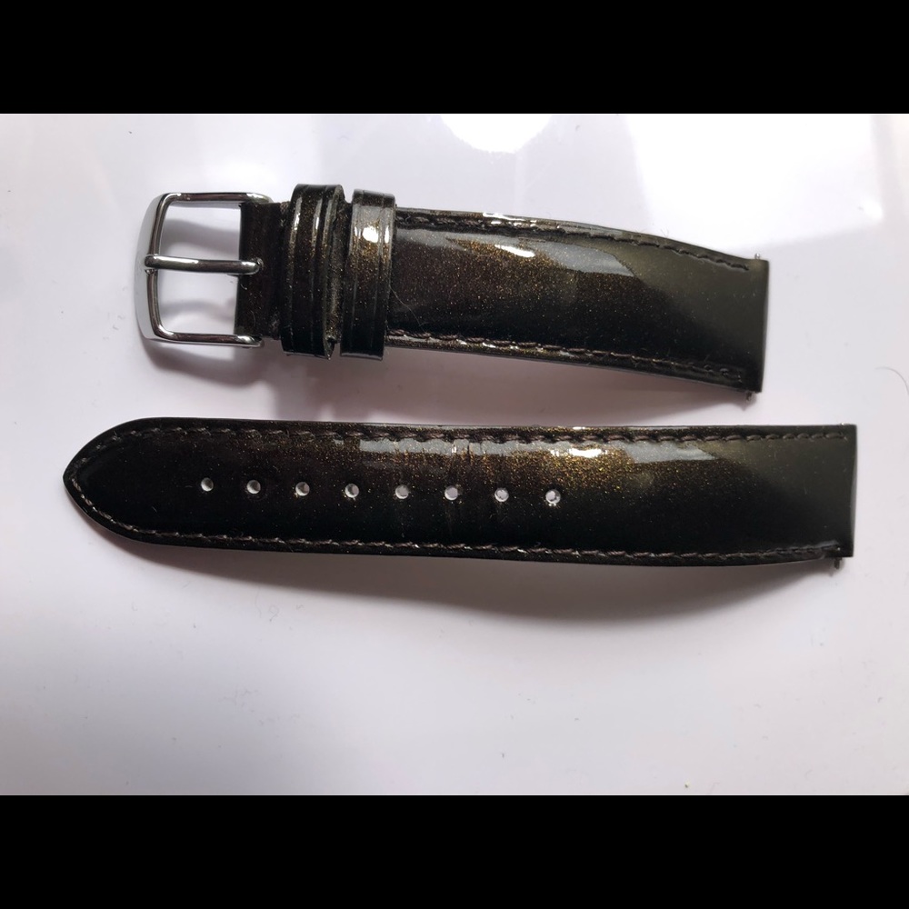 Michele Brown Patent Leather Watch Strap